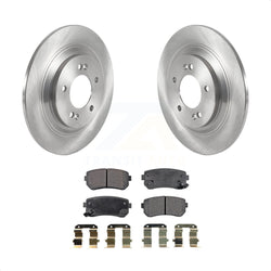 Rear Disc Brake Rotors And Semi-Metallic Pads Kit For 2017 Kia Cadenza Limited Technology With Manual Parking K8F-103531