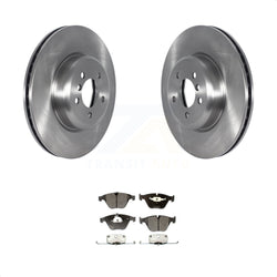 Front Disc Brake Rotors And Semi-Metallic Pads Kit For 2012 BMW 335i Convertible Coupe With Blue Painted Calipers K8F-103561