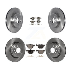 Front Rear Disc Brake Rotors And Semi-Metallic Pads Kit For 2012 BMW 335i Convertible Coupe With Blue Painted Calipers K8F-103577