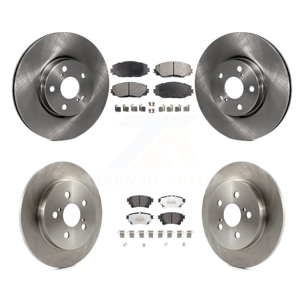 Front Rear Disc Brake Rotors And Semi-Metallic Pads Kit For 2019 Toyota Corolla 1.8L With Electric Parking K8F-103608 by Transit Auto