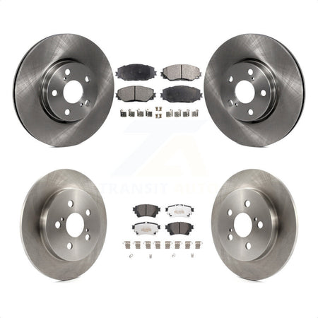 Front Rear Disc Brake Rotors And Semi-Metallic Pads Kit For 2019 Toyota Corolla 1.8L With Electric Parking K8F-103608 by Transit Auto