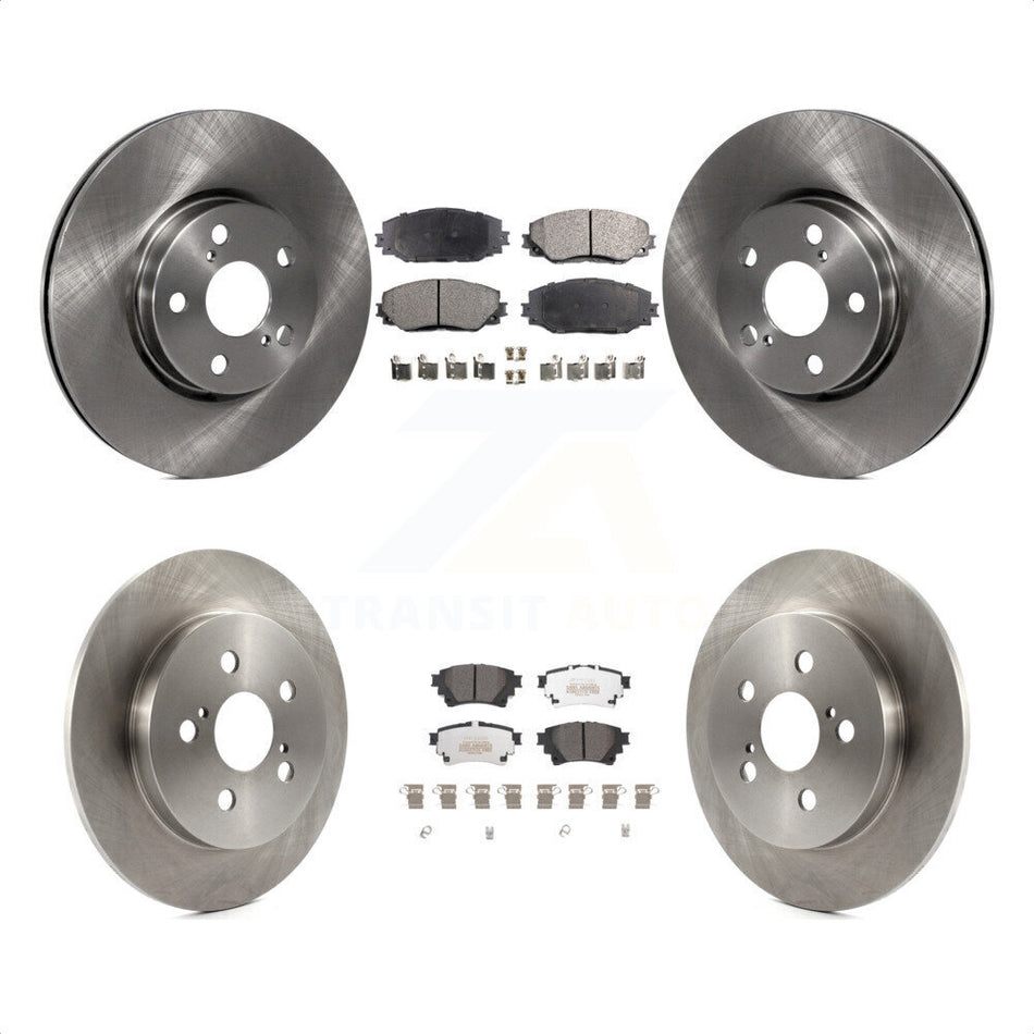 Front Rear Disc Brake Rotors And Semi-Metallic Pads Kit For 2019 Toyota Corolla 1.8L With Electric Parking K8F-103608 by Transit Auto