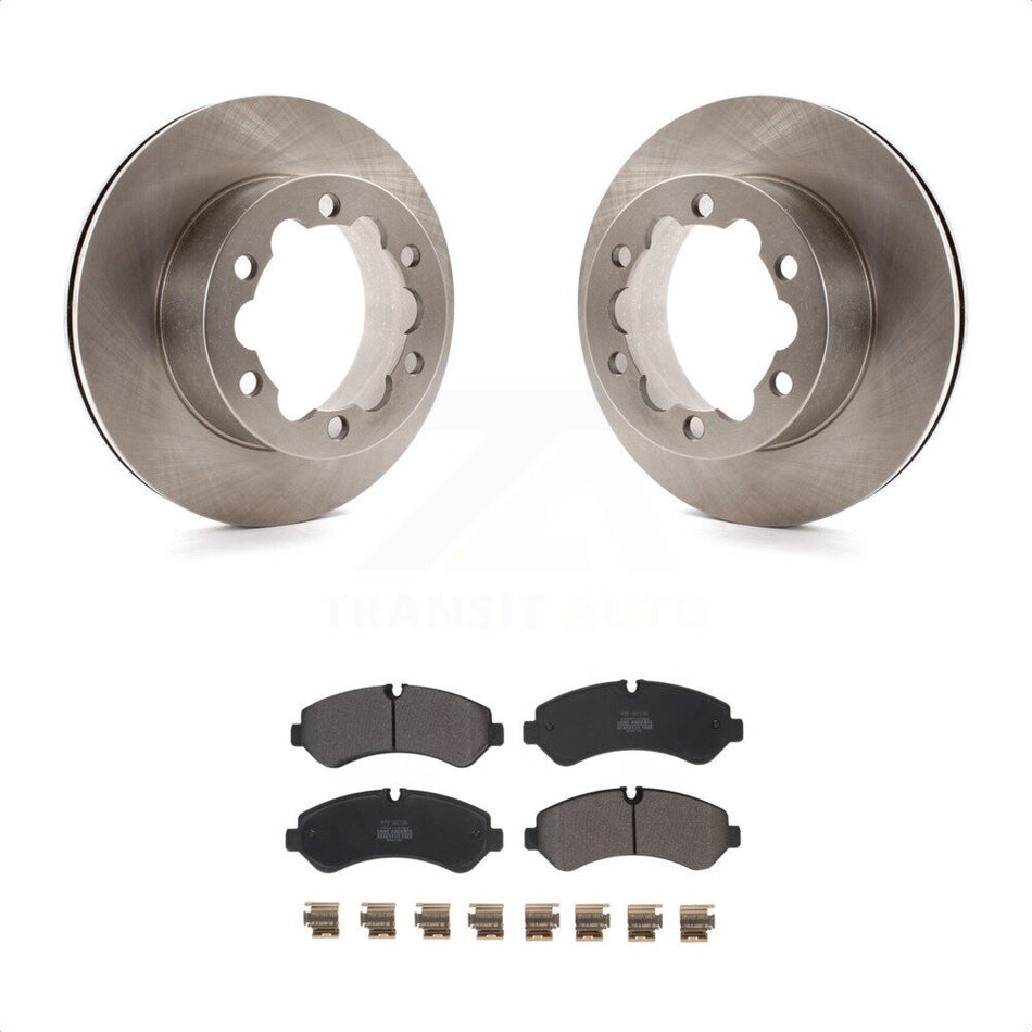 Rear Disc Brake Rotors And Semi-Metallic Pads Kit For Mercedes-Benz Sprinter 3500 3500XD With Dual Wheels K8F-103636 by Transit Auto