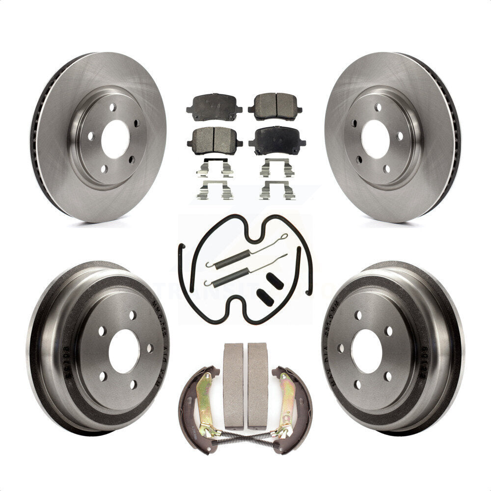 Front Rear Disc Brake Rotors Semi-Metallic Pads And Drum Kit (7Pc) For Chevrolet Malibu K8F-103640 by Transit Auto