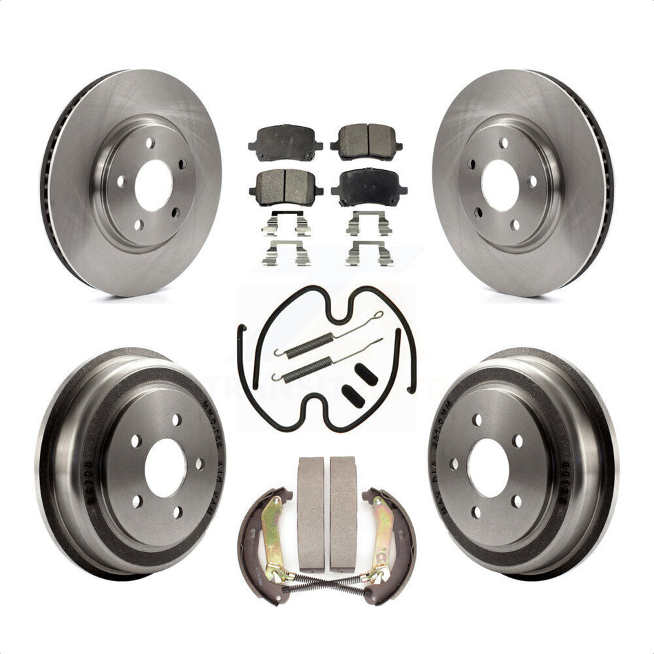 Front Rear Disc Brake Rotors Semi-Metallic Pads And Drum Kit (7Pc) For Chevrolet Malibu K8F-103640 by Transit Auto