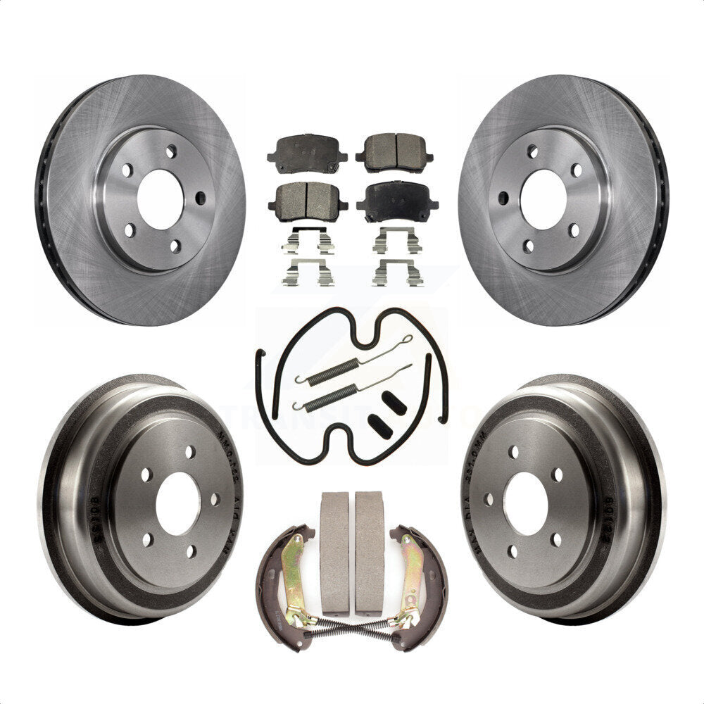 Front Rear Disc Brake Rotors Semi-Metallic Pads And Drum Kit (7Pc) For Chevrolet Malibu K8F-103641 by Transit Auto