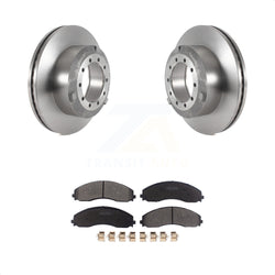 Rear Disc Brake Rotors And Semi-Metallic Pads Kit For Ford F-450 Super Duty F-550 F-600 K8F-103681