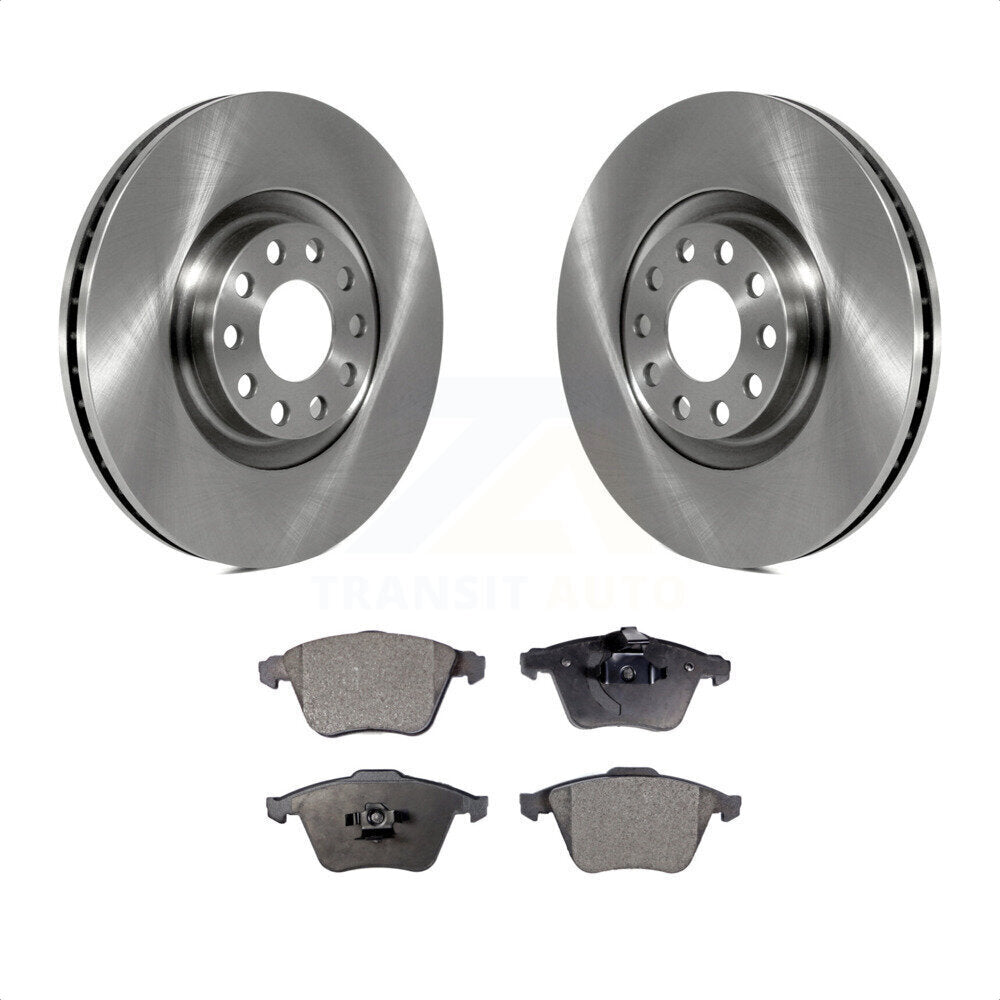 Front Disc Brake Rotors And Semi-Metallic Pads Kit For 2002-2004 Audi A6 Quattro With 321mm Diameter Rotor Single Piston Caliper K8F-103685 by Transit Auto