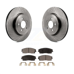Front Disc Brake Rotors And Semi-Metallic Pads Kit For 2015-2018 Dodge Charger RWD with 3.6L With 345mm Diameter Rotor K8F-103690