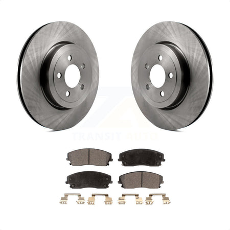 Front Disc Brake Rotors And Semi-Metallic Pads Kit For 2015-2018 Dodge Charger RWD with 3.6L With 345mm Diameter Rotor K8F-103690 by Transit Auto