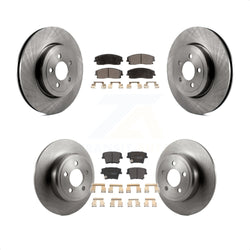 Front Rear Disc Brake Rotors And Semi-Metallic Pads Kit For 2015-2018 Dodge Charger RWD with 3.6L With 345mm Diameter Rotor K8F-103693