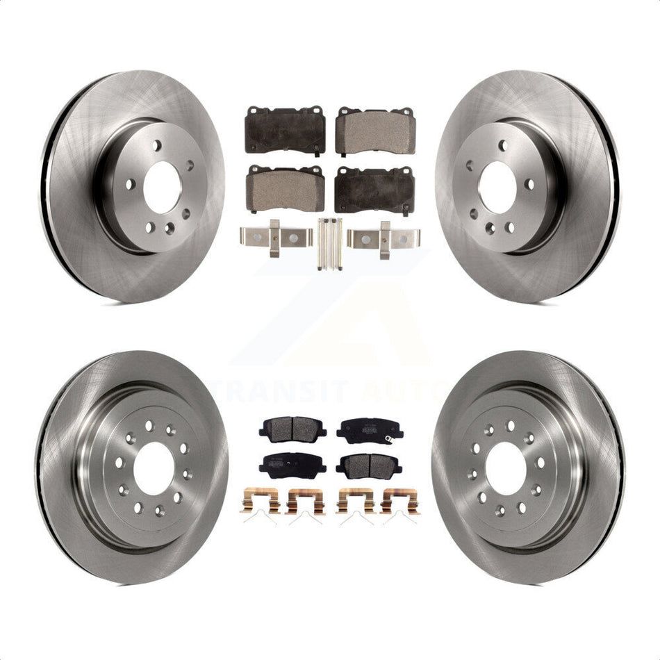 Front Rear Disc Brake Rotors And Semi-Metallic Pads Kit For Cadillac ATS K8F-103695 by Transit Auto