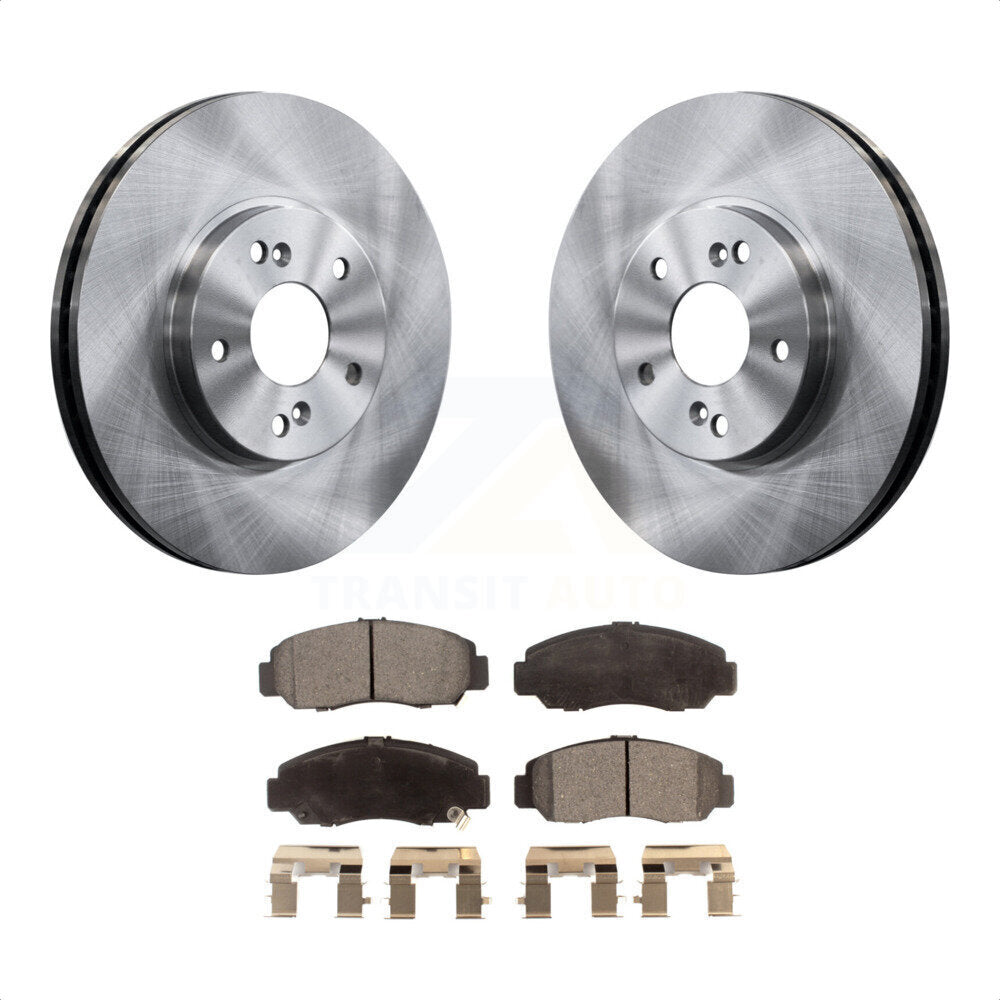 Front Disc Brake Rotors And Semi-Metallic Pads Kit For Honda Accord K8F-103706 by Transit Auto