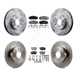 Front Rear Disc Brake Rotors And Semi-Metallic Pads Kit For 2006-2007 Honda Accord Hybrid with 3.0L K8F-103717
