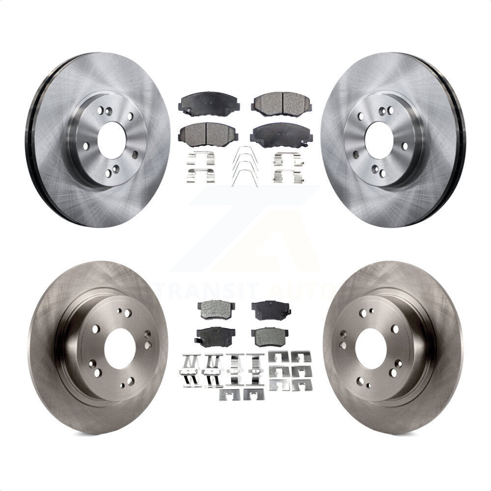 Front Rear Disc Brake Rotors And Semi-Metallic Pads Kit For 2005 Honda Accord Hybrid with 3.0L K8F-103719 by Transit Auto