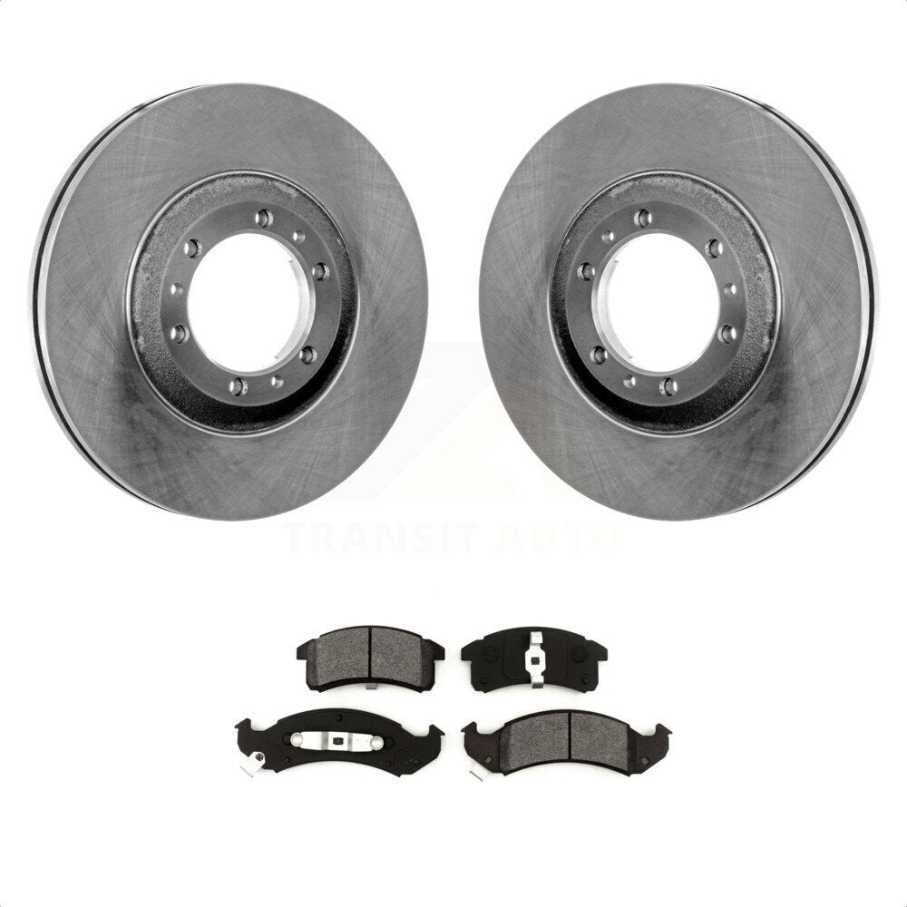 Front Brake Rotors Semi-Metallic Pad Kit For Buick LeSabre Pontiac Chevrolet Camaro Oldsmobile Cadillac 88 DeVille Bonneville Firebird Park Avenue Eldorado Seville 98 Riviera K8S-100016 by Transit Auto