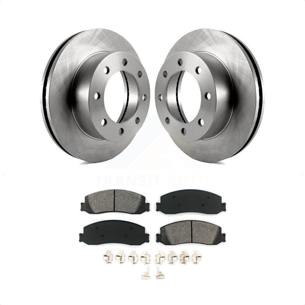 Front Disc Brake Rotors And Semi-Metallic Pads Kit For Ford F-250 Super Duty F-350 With Single Rear Wheels 4WD K8S-100140 by Transit Auto