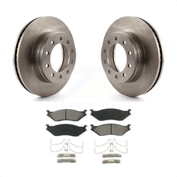 Front Disc Brake Rotors And Semi-Metallic Pads Kit For Ford F-450 Super Duty F-550 International CF500 CF600 K8S-100142