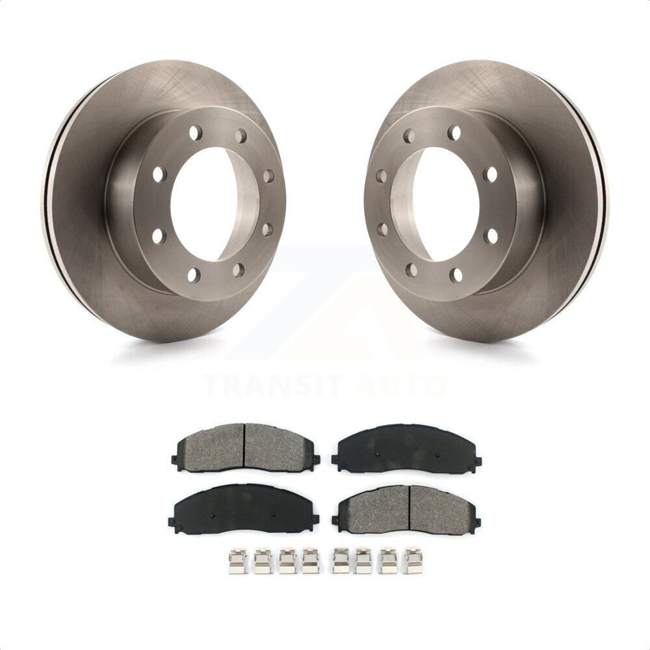 Front Disc Brake Rotors And Semi-Metallic Pads Kit For 2013 Ford F-350 Super Duty 4WD With Dual Rear Wheels K8S-100150 by Transit Auto