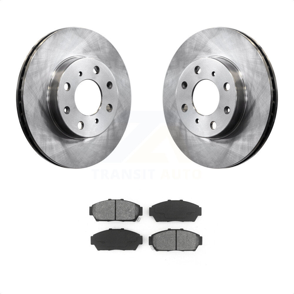 Front Disc Brake Rotors And Semi-Metallic Pads Kit For 1994-1995 Honda Civic EX with Sedan Non-ABS K8S-100269 by Transit Auto