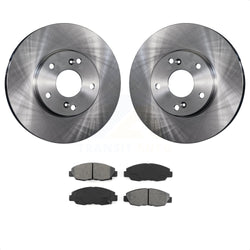 Front Disc Brake Rotors And Semi-Metallic Pads Kit For 2014-2015 Honda Civic Touring K8S-100317