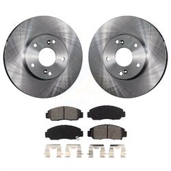 Front Disc Brake Rotors And Semi-Metallic Pads Kit For Honda Accord Civic Acura CSX K8S-100322