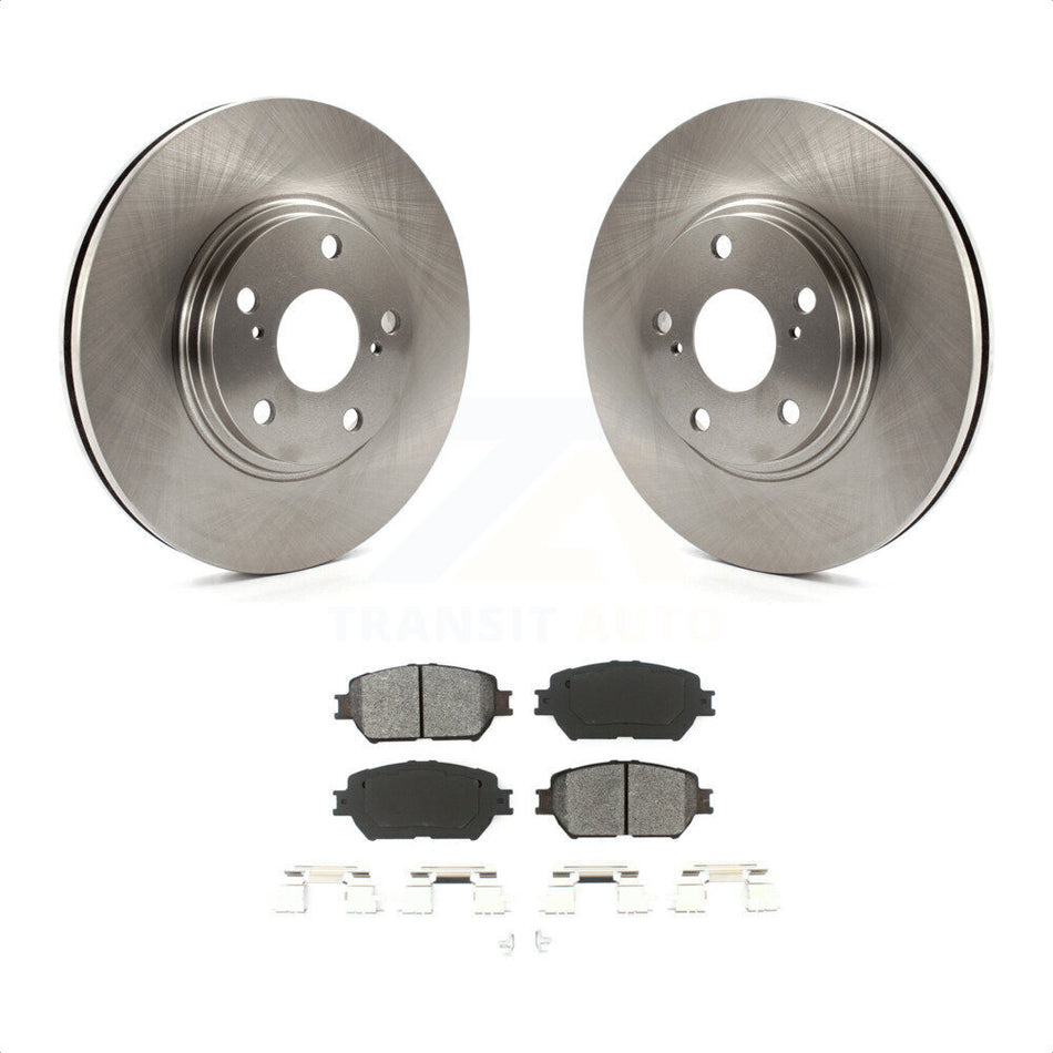 Front Disc Brake Rotors And Semi-Metallic Pads Kit For 2002-2004 Toyota Camry With 296mm Diameter Rotor Stepped Hat Design K8S-100349 by Transit Auto