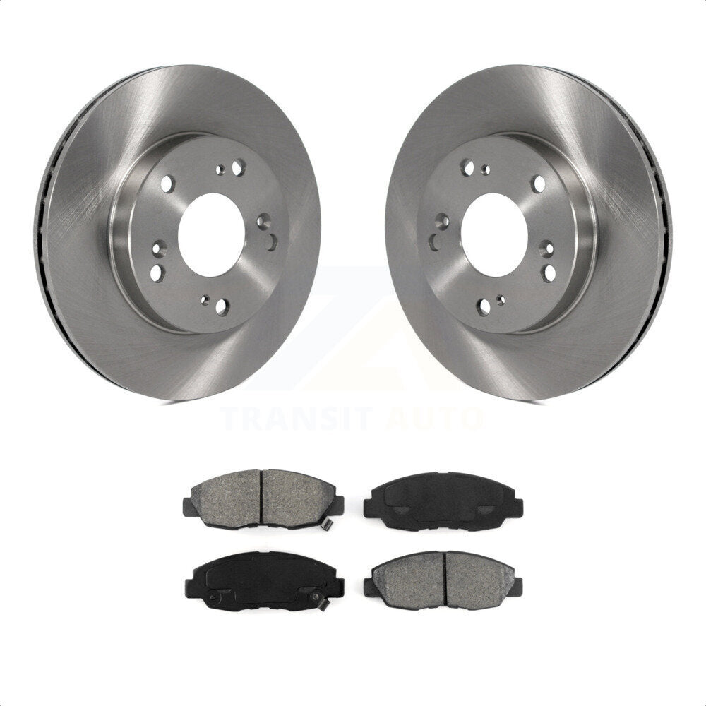 Front Disc Brake Rotors And Semi-Metallic Pads Kit For Honda Civic K8S-100382 by Transit Auto