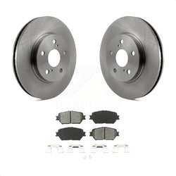 Front Disc Brake Rotors And Semi-Metallic Pads Kit For 2002-2004 Toyota Camry Straight Hat Design With 296mm Diameter Rotor K8S-100388