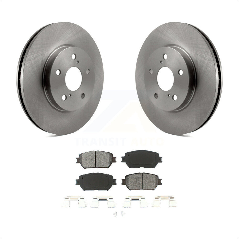 Front Disc Brake Rotors And Semi-Metallic Pads Kit For 2002-2004 Toyota Camry Straight Hat Design With 296mm Diameter Rotor K8S-100388 by Transit Auto