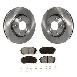 Front Disc Brake Rotors And Semi-Metallic Pads Kit For 2010-2012 Kia Rondo K8S-100393