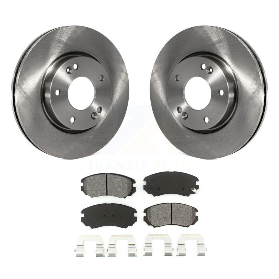 Front Disc Brake Rotors And Semi-Metallic Pads Kit For Hyundai Kia Sonata Soul Sportage Tucson Optima Tiburon Magentis K8S-100397 by Transit Auto