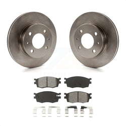 Front Disc Brake Rotors And Semi-Metallic Pads Kit For 2006 Hyundai Accent Hatchback K8S-100420