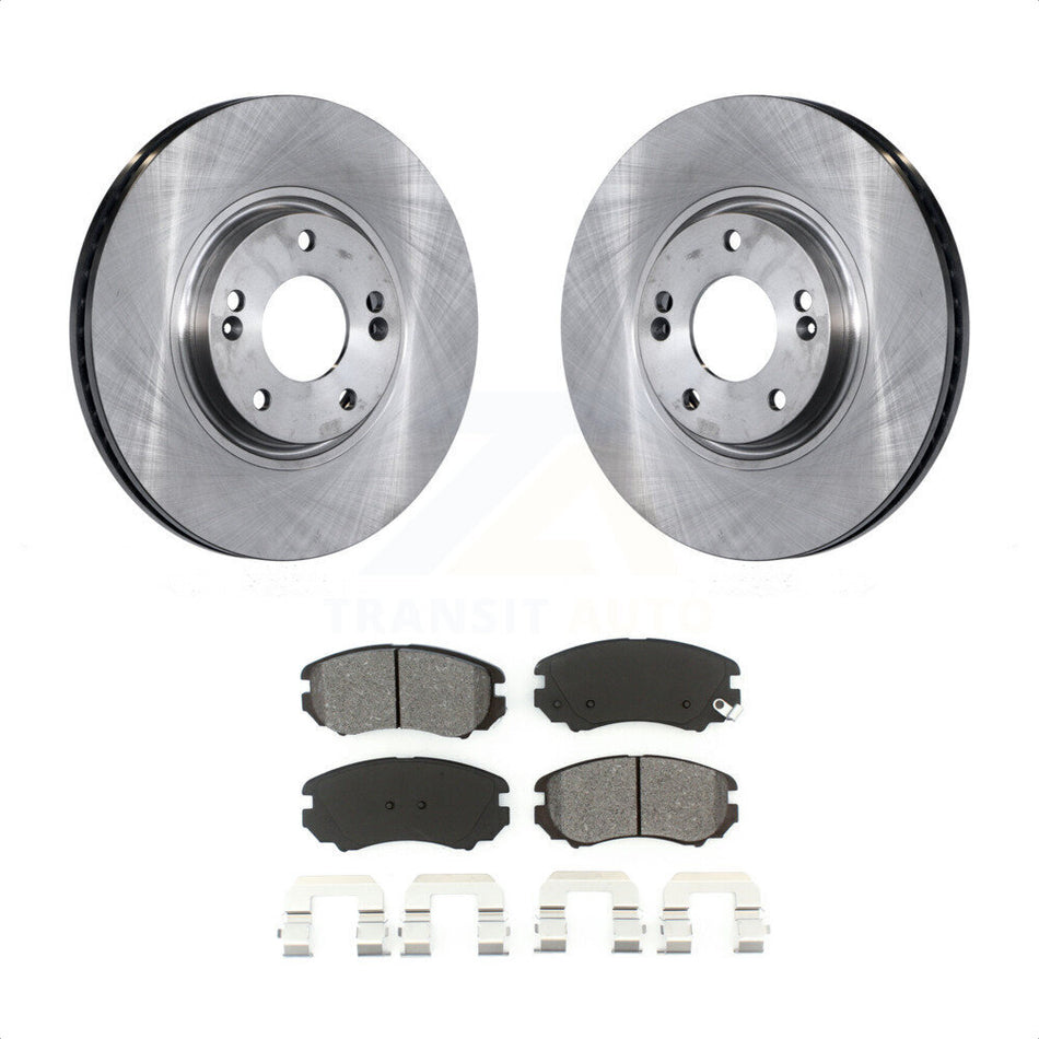 Front Disc Brake Rotors And Semi-Metallic Pads Kit For Hyundai Azera Kia Amanti K8S-100438 by Transit Auto