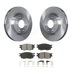 Front Disc Brake Rotors And Semi-Metallic Pads Kit For Hyundai Accent Kia Rio Rio5 K8S-100481