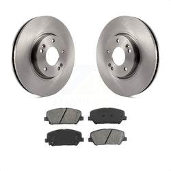 Front Disc Brake Rotors And Semi-Metallic Pads Kit For Hyundai Veloster Kia Forte Koup K8S-100487