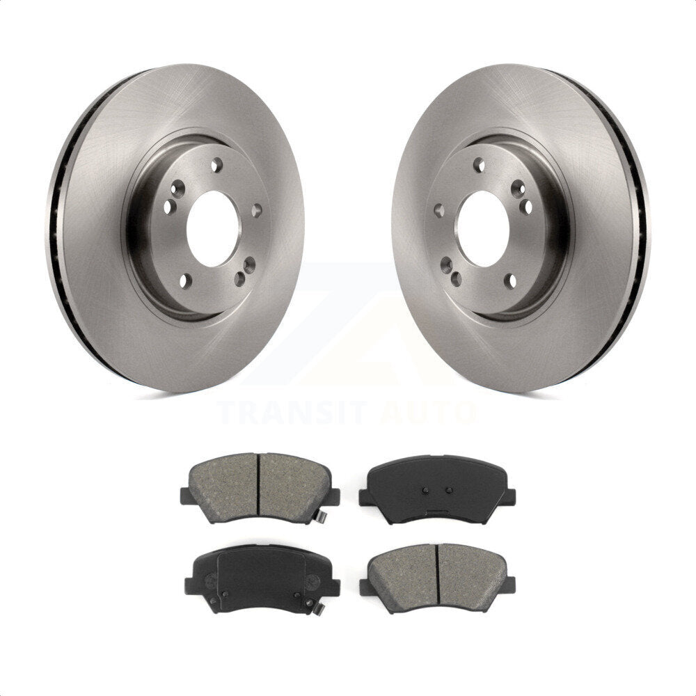 Front Disc Brake Rotors And Semi-Metallic Pads Kit For 2015 Hyundai Veloster Tech RE FLEX SE K8S-100491 by Transit Auto