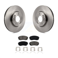 Front Disc Brake Rotors And Semi-Metallic Pads Kit For 2016 Hyundai Sonata FULL HYBRID EV-GAS (FHEV) engine K8S-100492