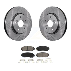 Front Disc Brake Rotors And Semi-Metallic Pads Kit For Honda CR-V Acura RDX Accord Crosstour K8S-100511
