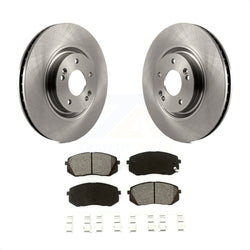 Front Disc Brake Rotors And Semi-Metallic Pads Kit For Hyundai Tucson Sonata Kia Cadenza K8S-100607