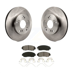 Front Disc Brake Rotors And Semi-Metallic Pads Kit For 2015 Honda Civic LX SE with Manual transmission K8S-100617