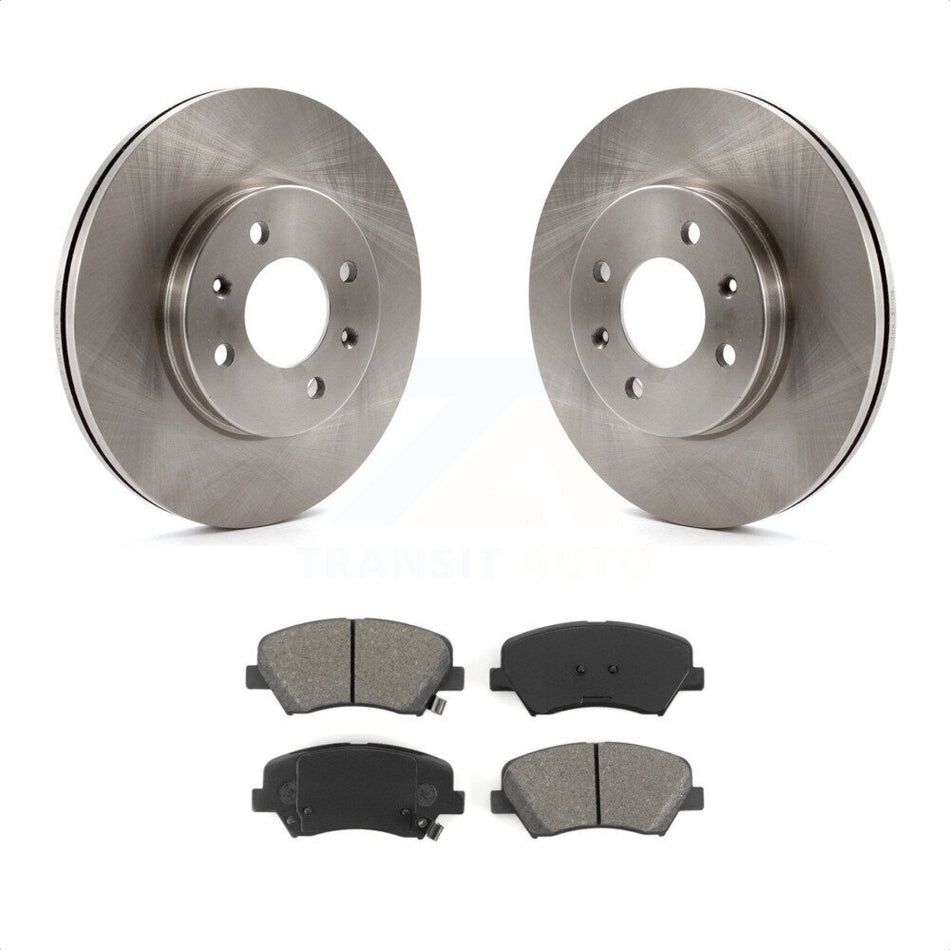 Front Disc Brake Rotors And Semi-Metallic Pads Kit For Hyundai Accent Kia Rio K8S-100625 by Transit Auto