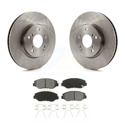 Front Disc Brake Rotors And Semi-Metallic Pads Kit For 2015 Honda Civic EX with Manual transmission K8S-100639