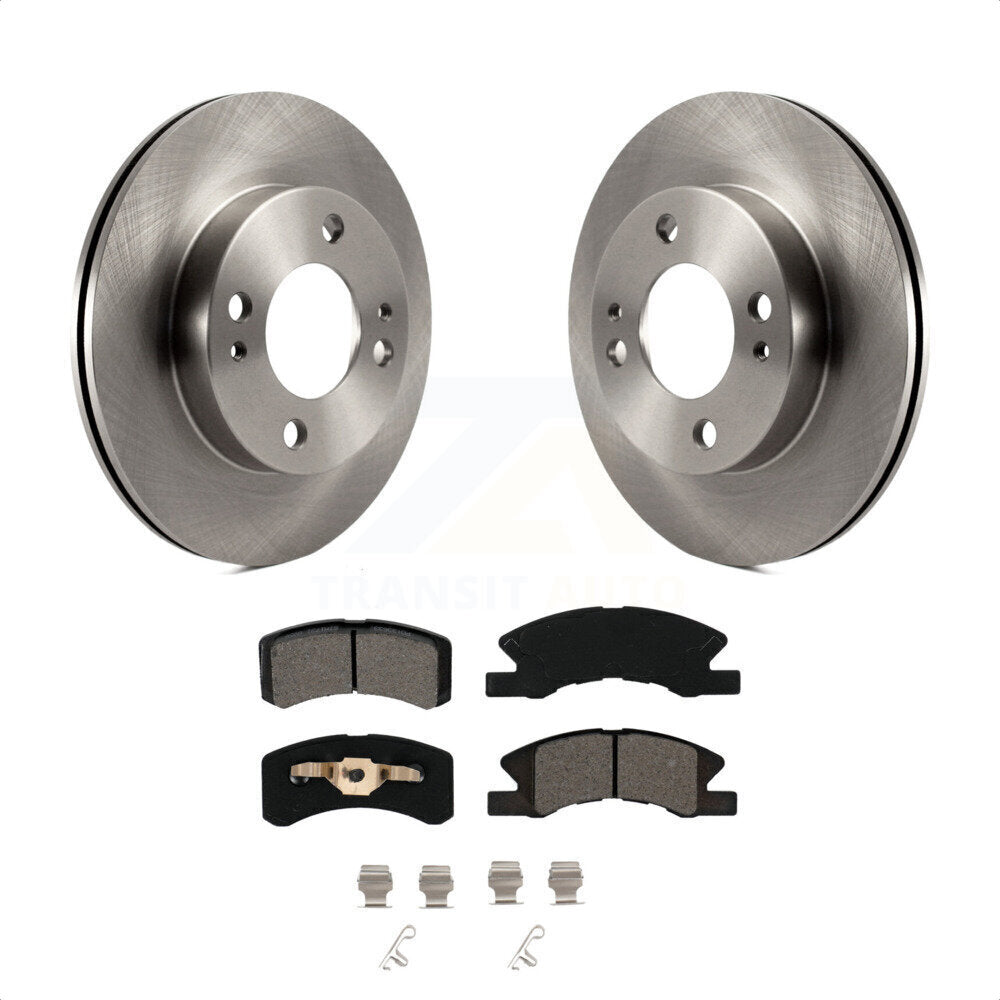 Front Disc Brake Rotors And Semi-Metallic Pads Kit For 2014-2015 Mitsubishi Mirage K8S-100649 by Transit Auto