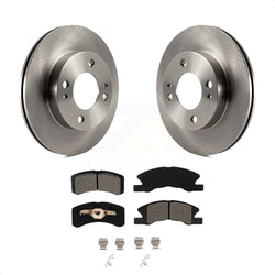 Front Disc Brake Rotors And Semi-Metallic Pads Kit For 2014-2015 Mitsubishi Mirage K8S-100649