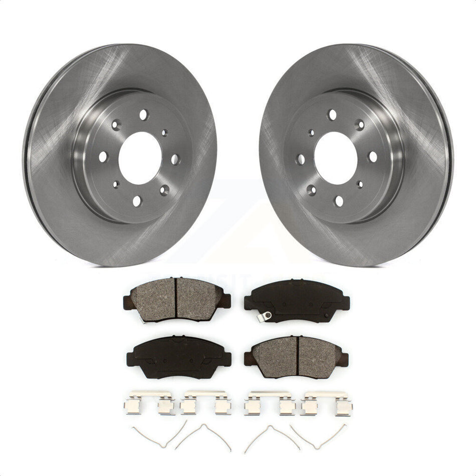 Front Disc Brake Rotors And Semi-Metallic Pads Kit For Honda Fit K8S-100650 by Transit Auto