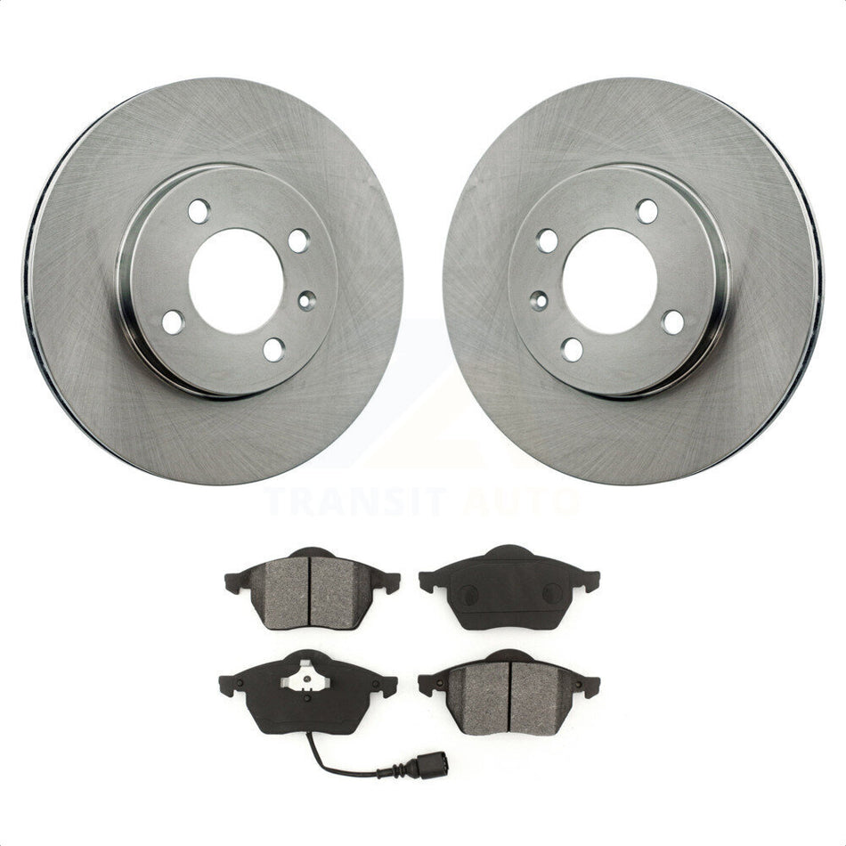 Front Disc Brake Rotors And Semi-Metallic Pads Kit For 1996-1998 Volkswagen Jetta 2.8L With 256mm Diameter Rotor K8S-100671 by Transit Auto