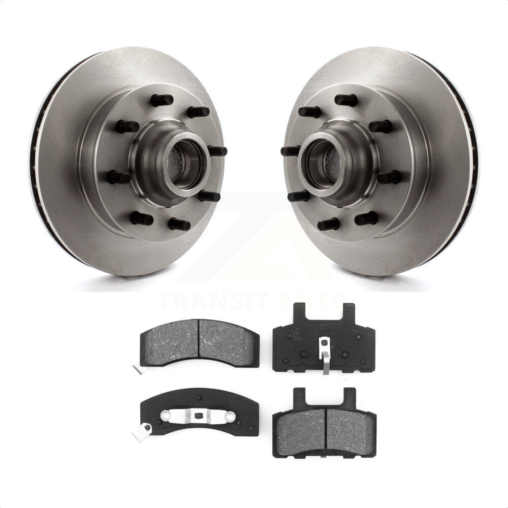 Front Disc Brake Rotors Hub Assembly And Semi-Metallic Pads Kit For Chevrolet Tahoe GMC C2500 Express 3500 C3500 C1500 Suburban 2500 Savana Yukon K8S-100684 by Transit Auto