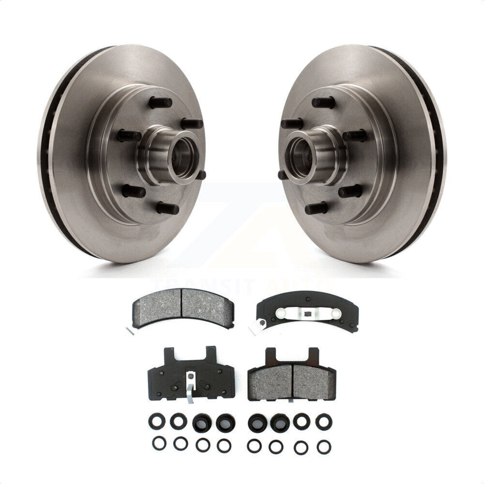 Front Disc Brake Rotors Hub Assembly And Semi-Metallic Pads Kit For Chevrolet C2500 Express 2500 GMC Savana K8S-100685 by Transit Auto