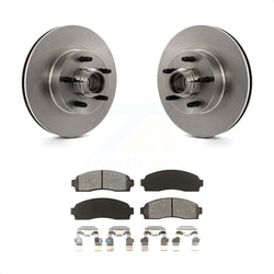 Front Disc Brake Rotors Hub Assembly And Semi-Metallic Pads Kit For Ford Ranger Mazda B2300 B3000 B4000 K8S-100707